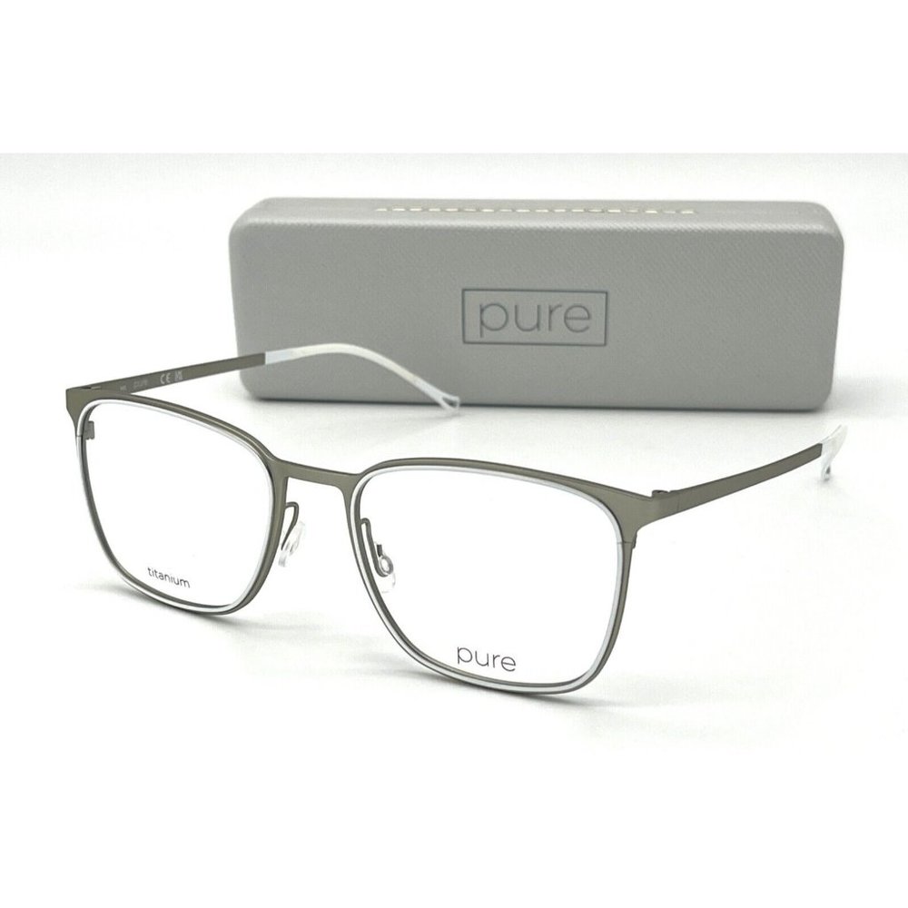 PURE P4012 042 Matte Silver/ Demo Lenses  54mm Eyeglasses